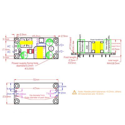 AC-DC Прецизионный понижающий преобразователь 220В в 3.3В 5В 9В 12В 15В 24В Модуль импульсного источника питания