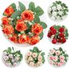 Artificial Rose Bouquet 10 Heads DIY Artificial Camellia Peony Flowers Eucalyptus Fake Plants Wedding Decoration,New Year,Christmas Table Decoration