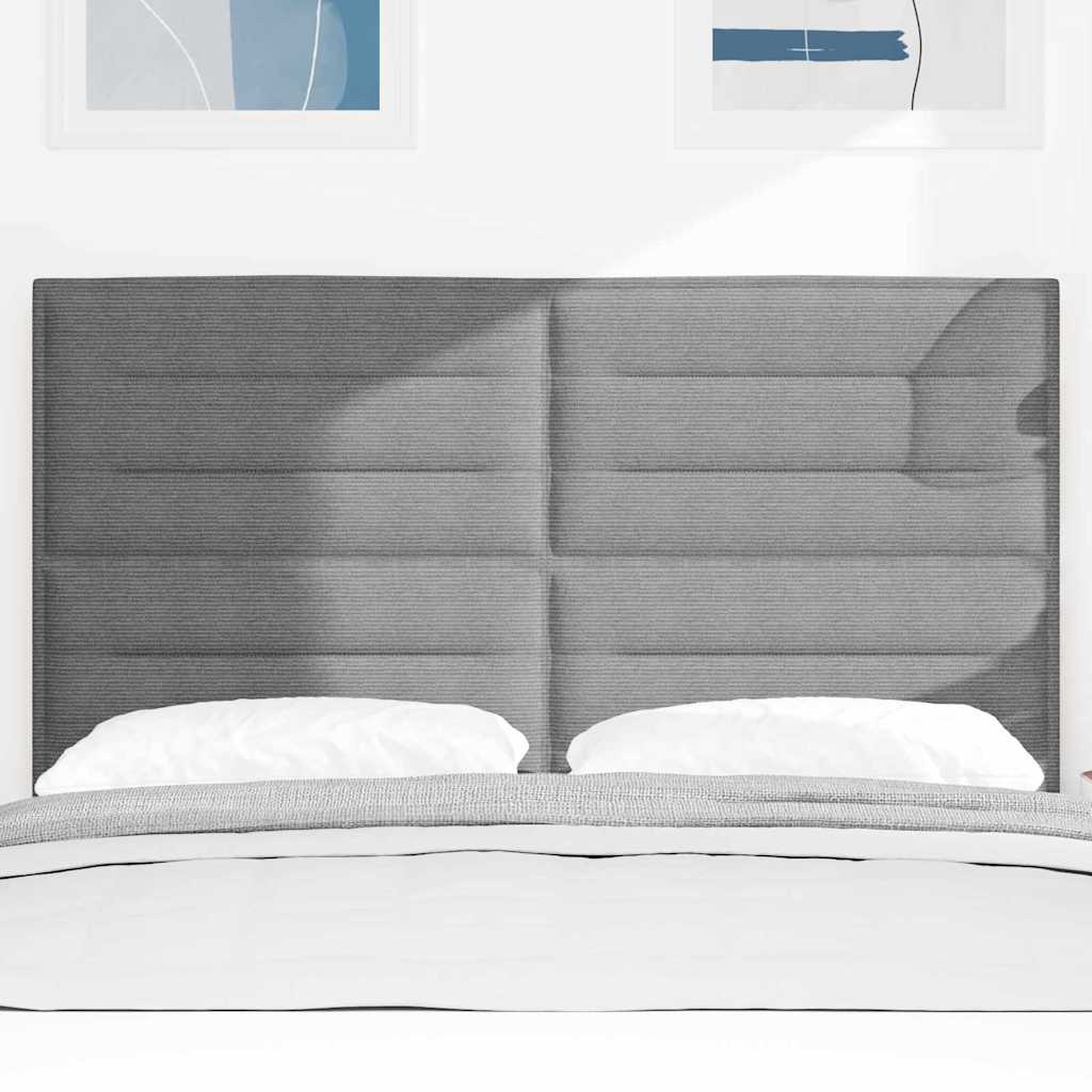 LED Headboard with LED Light Strips Light Grey 144 cm Cord Fabric