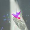 80mm Hummingbird Crystal Suncatcher Glass Prisms Faceted Hanging Rainbow Maker Shinning Lucky Feng Shui Car Pendant Garden Decor