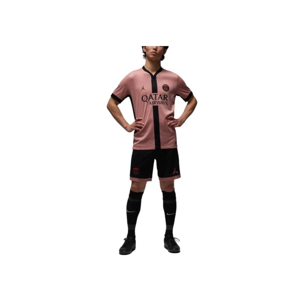 Jordan Dri Fit Paris Saint Germain удобная модная дышащая быстросохнущая ретро футболка унисекс топы ржаво-розовый черный FQ2024-686