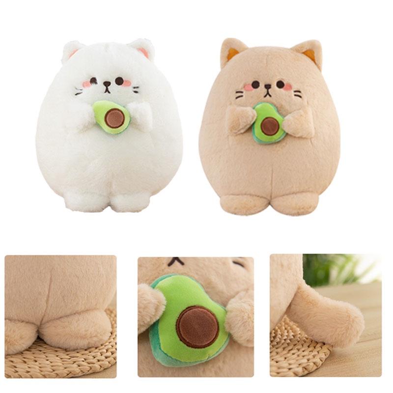 Fluffy And Huggable Cat Stuffed Animal With Super Short Plush