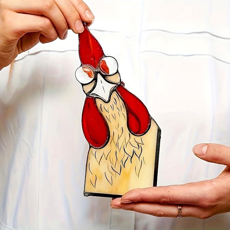 1шт оконный орнамент без перьев 2D домашний петух оконный угловой декор акриловый животное на открытом воздухе