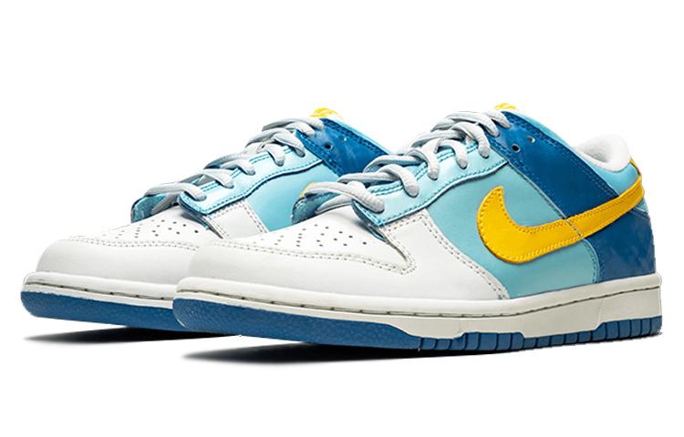 Nike Кроссовки Dunk Splash Low top Детские для скейтбординга Сине-желтые Подростковые 309601-471