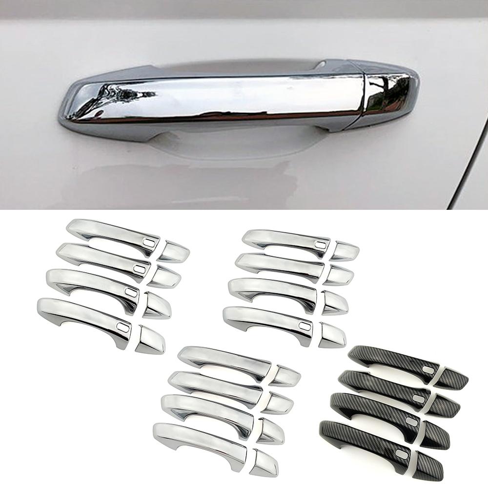 For Volkswagen VW T-ROC Atlas Teramont 2017- Door Handle Cover Carbon Fiber Color Modify Chrome Trim Protection