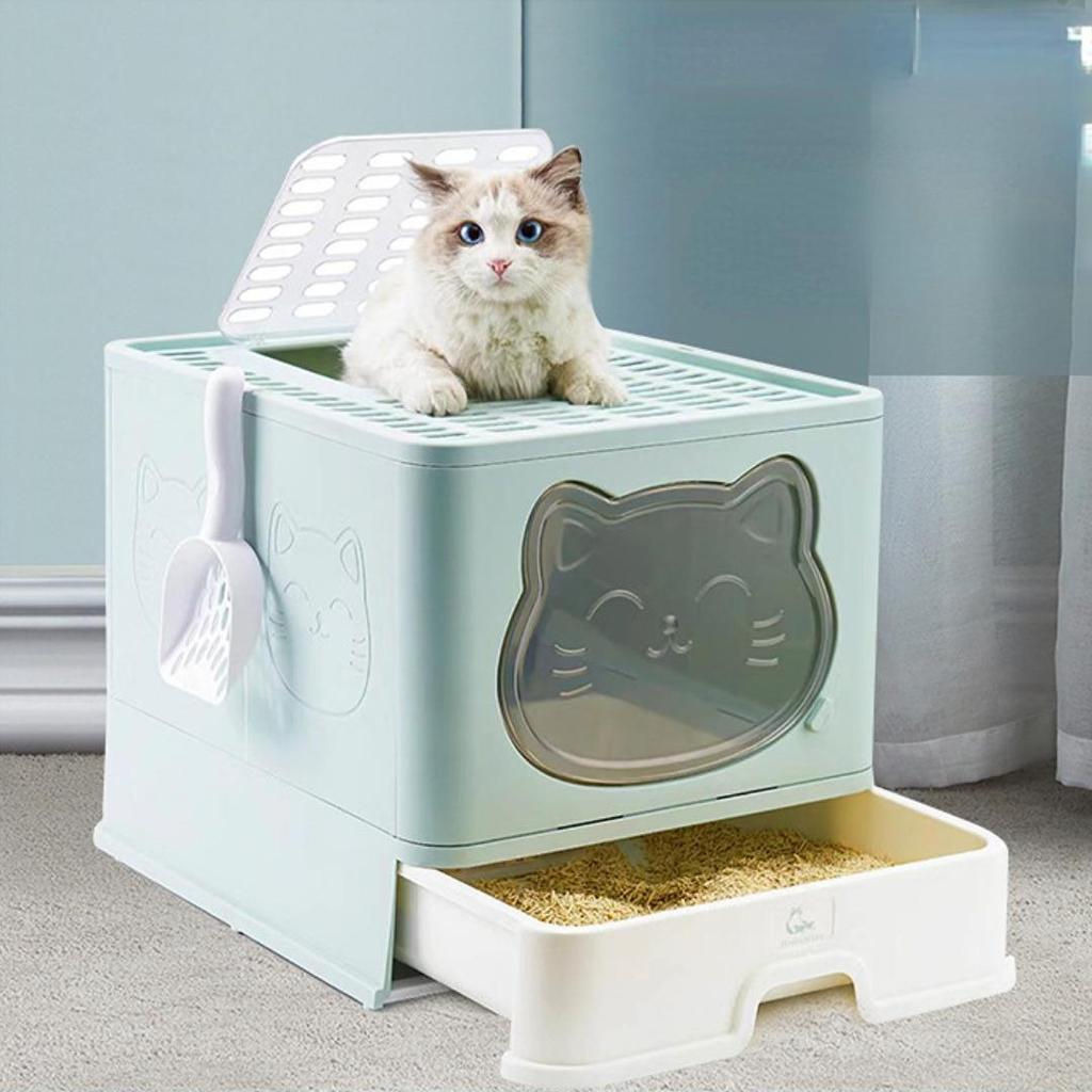Drawer-type Cat Litter Box Fully Enclosed Anti-splash Cat Toilet Cleaning Supplies