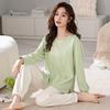 Пижама женская из чистого хлопка с длинным рукавом, женская хлопковая повседневная большого размера, женская осенняя, можно носить на улице, домашняя одежда