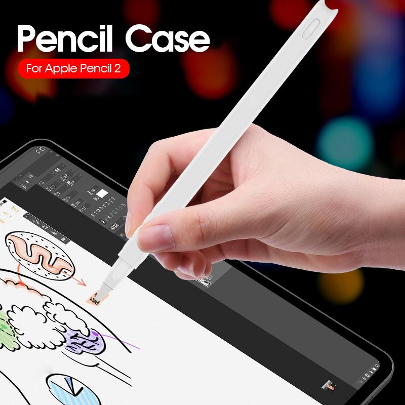 Мягкий силиконовый чехол для Apple Pencil 2-го поколения, чехол для ручки, чехол-накладка для стилуса iPad, противоударный и противоскользящий, защитный чехол, аксессуары