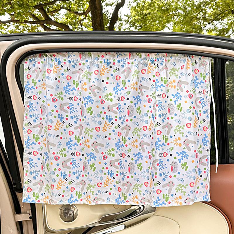 Car curtains sunshade baby small floral car sunshade sunscreen privacy curtain suction cup sunshade