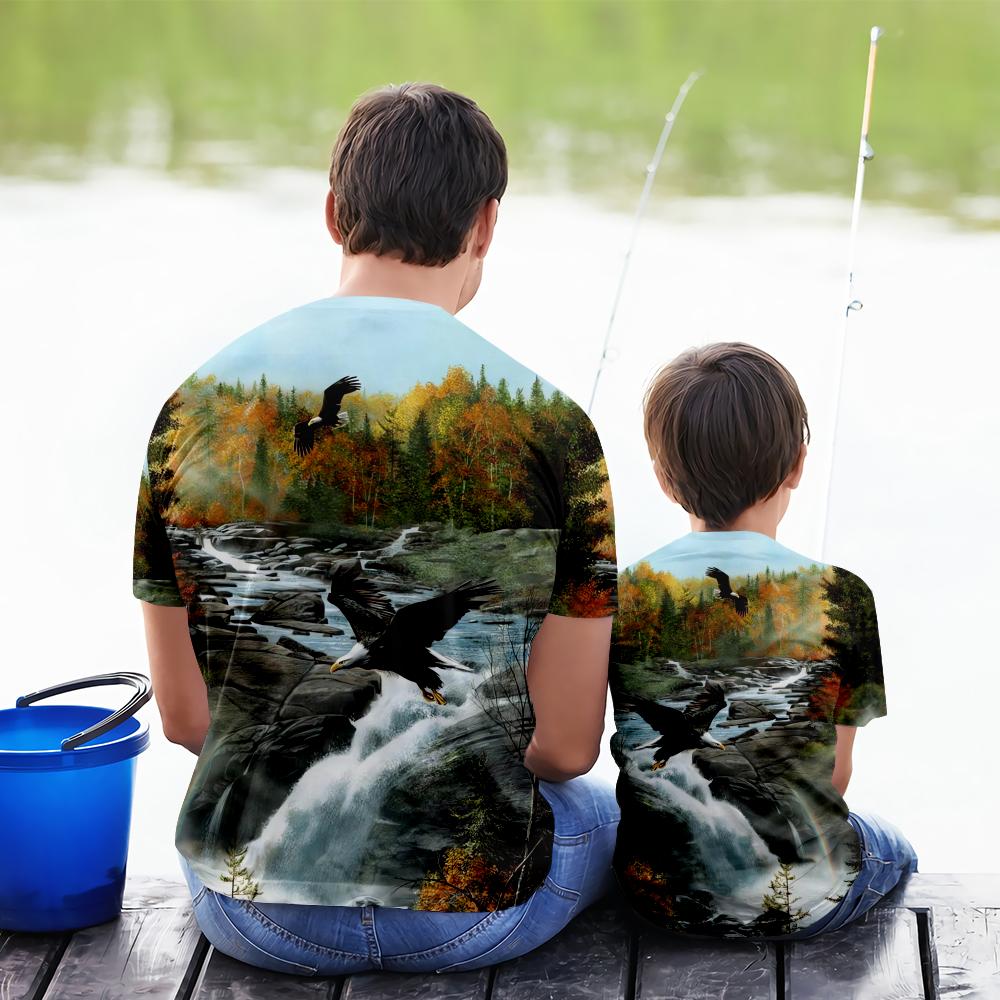 Футболки с 3D принтом Eagle для мужчин, молодежный костюм для взрослых с круглым вырезом