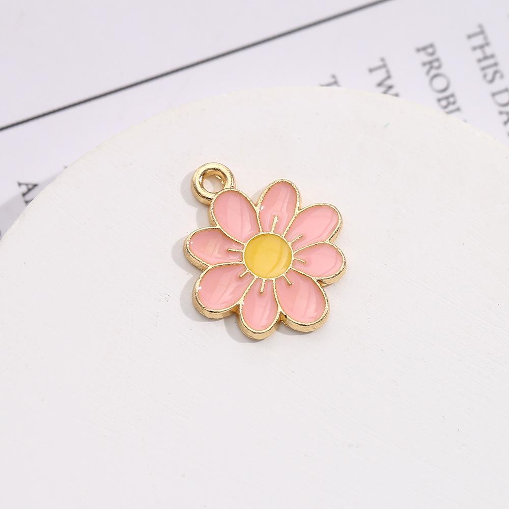 Подвеска из цинкового сплава с цветной каплей в виде подсолнуха и маленькой ромашки, браслет, ожерелье, аксессуары для подвески