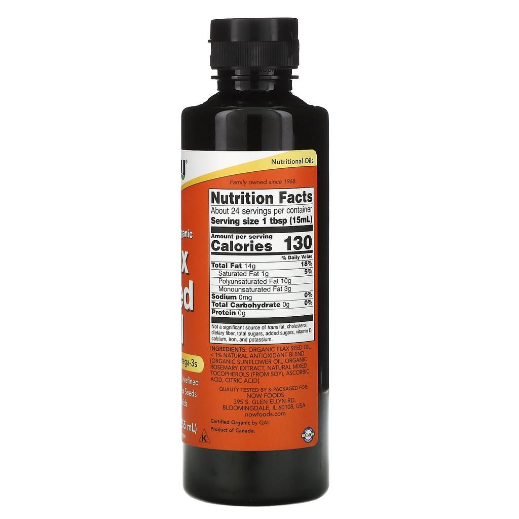 Certified Organic Flaxseed Oil, 12 Fl Oz (355 Ml)