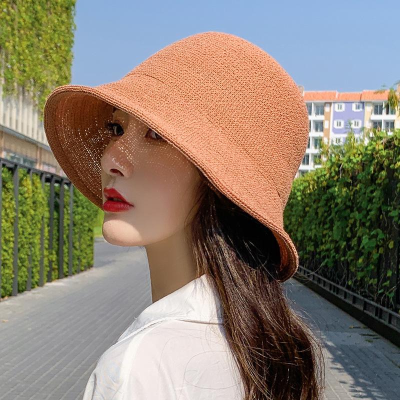 Brand New Summer Bucket Hat Women Fashion Travel Panama Female Trend Bucket Hat Lady Sunshade Breathable Sun Caps