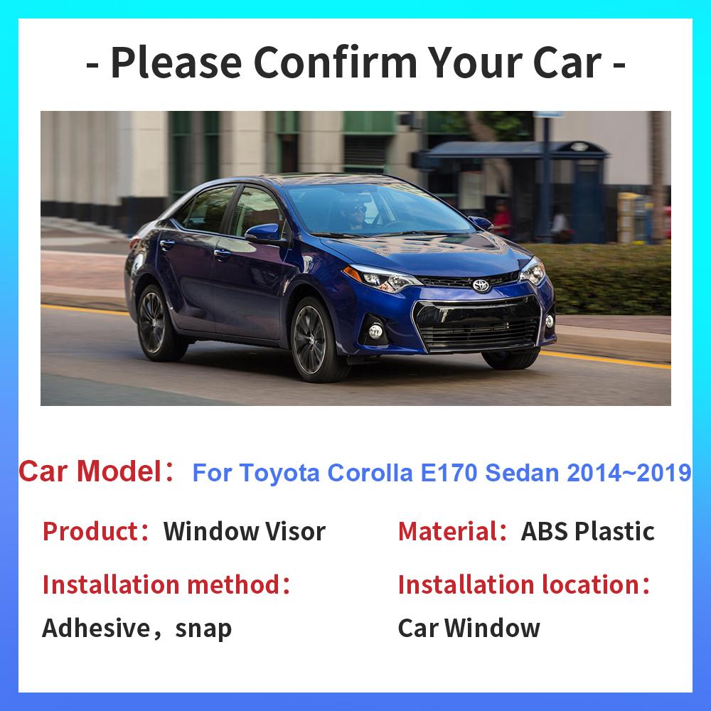 Для Toyota Corolla E170 Levin Elegance Altis X Sedan 2014~2019 оконный козырек солнцезащитный дождевик дефлектор боковой вентиляционный тент аксессуары