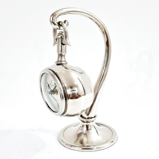 Морской стиль блестящие серебряные настольные аналоговые часы офисный стол декор