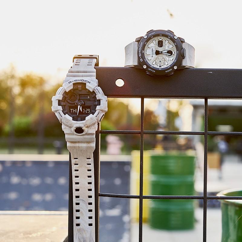 Casio Серия G-Shock Модные Уличные Для активного отдыха Ретро Универсальные Электронный механизм Ремешок из смолы Часы Мужские Черные GA-700WM-5APRD