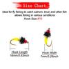 5/10Pcs Realistic Insect Red Beadhead Midges Nymph Bait  Dry Fly Trout/Bass/Carp/ Fishing Lure With Flies Box