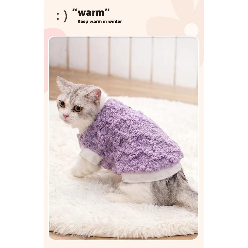 Soft cozy cat clothes autumn winter warm fleece sweatshirt for small dogs Puppy Kitten jacket coat pet Sphynx costume sweater