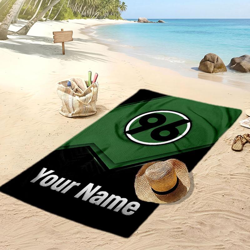 Hannover 96 Personalized Printed Beach Towel Soccer Logo Support Custom Name Text Absorbent Towel For Sport Travel Special Gift