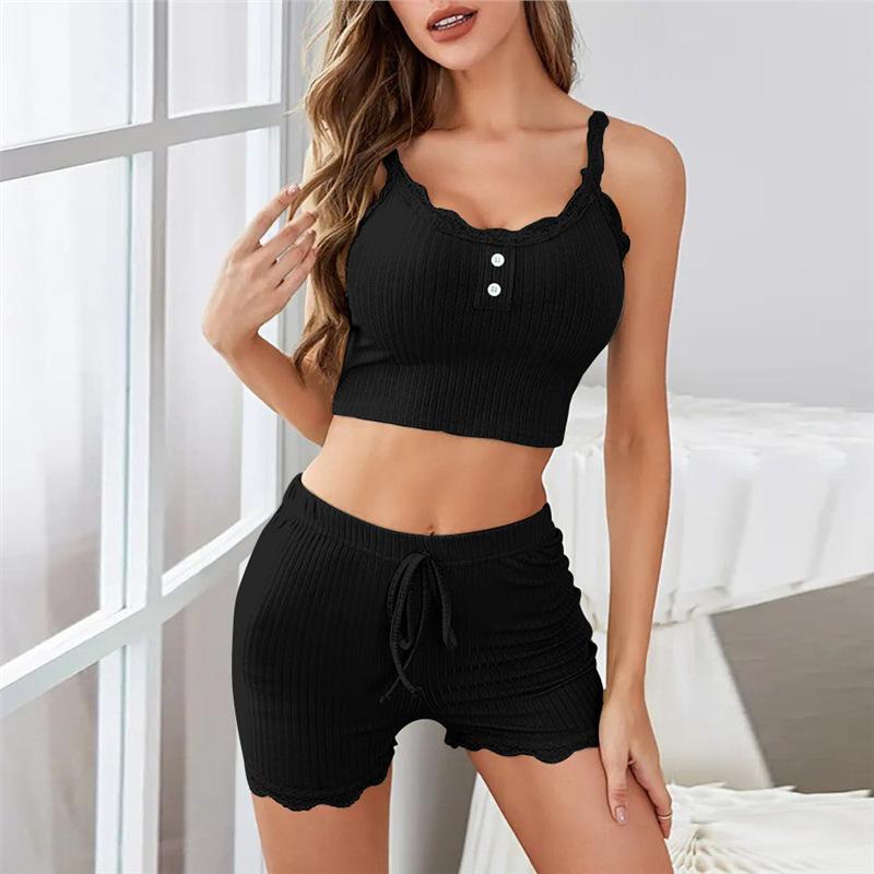 Lace Fashion Pajamas Girls Spice Girls Suspender Casual Sexy Girls Fast European and American Lace Ladies Loungewear Shorts