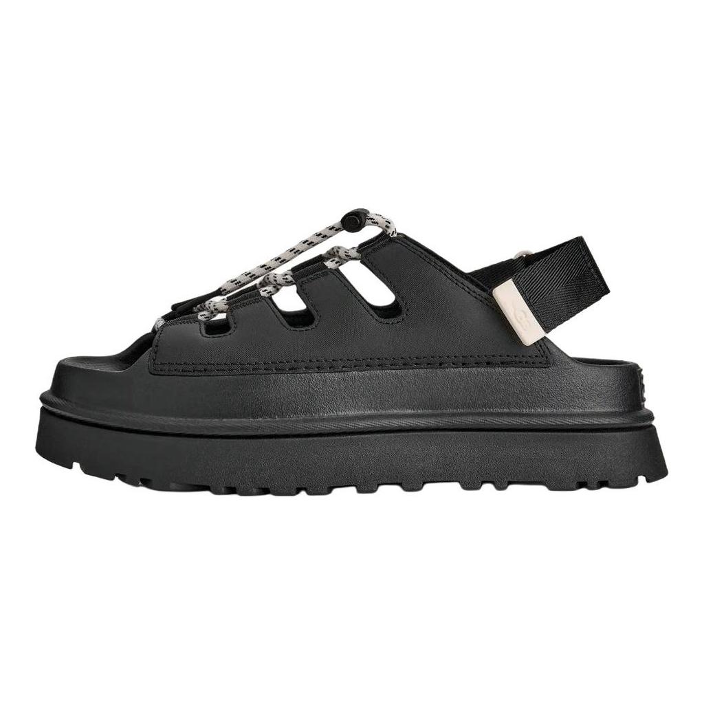 UGG ЗолотоеСияние Шлепанцы на Одном Ремешке из Кожи Женские Черные 1179370-DPCR