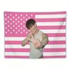 Розово-белый гобелен с флагом США, тематика K-pop Bang Chan, настенное искусство, эстетичный декор для общежития, спальни, гостиной, идеальный подарок