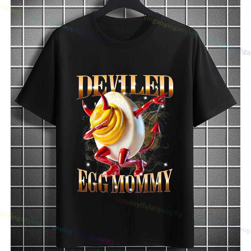 Funny Deviled Egg Graphic Tshirt for Unisex Unisex Pure Cotton Short Sleeve Casual Tshirts Fun Food Joke Apparel for Parties