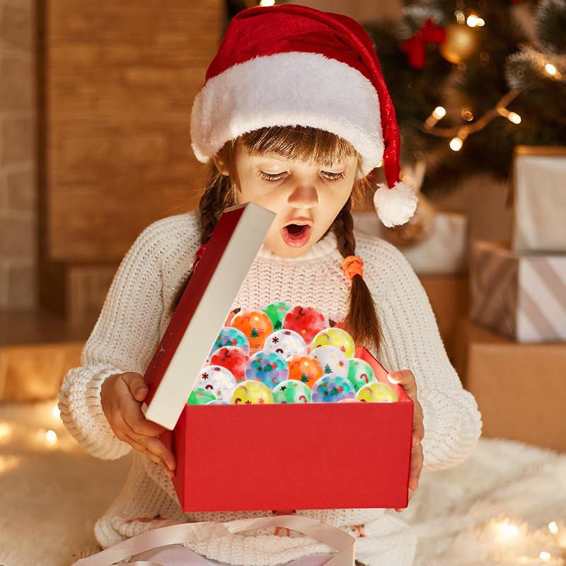 24 шт. 3,5 см Рождественский мягкий мячик-сквиши Наполнители для чулка Детский подарок Сенсорная игрушка для взрослых Наполнитель для пиньяты для пакета с угощениями на день рождения