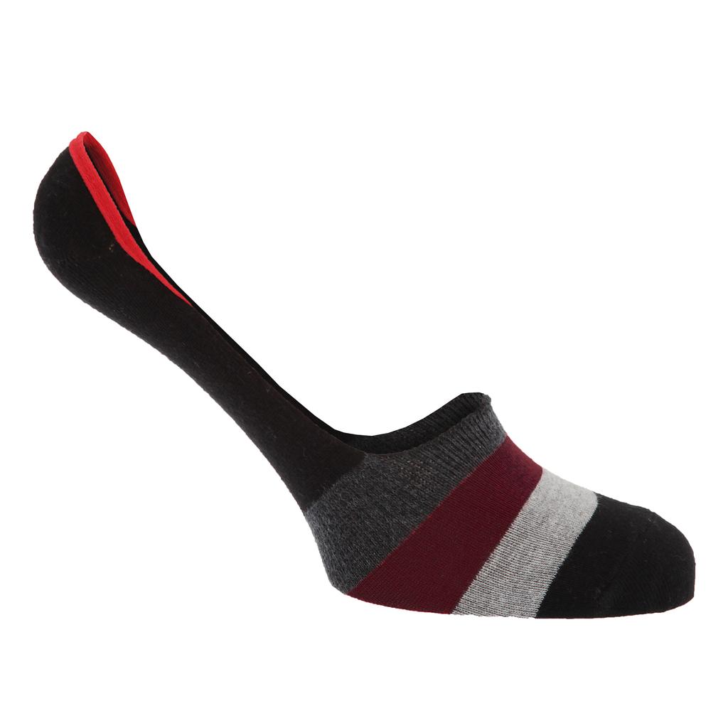 Mens Cotton Rich Striped Shoe Liner Socks