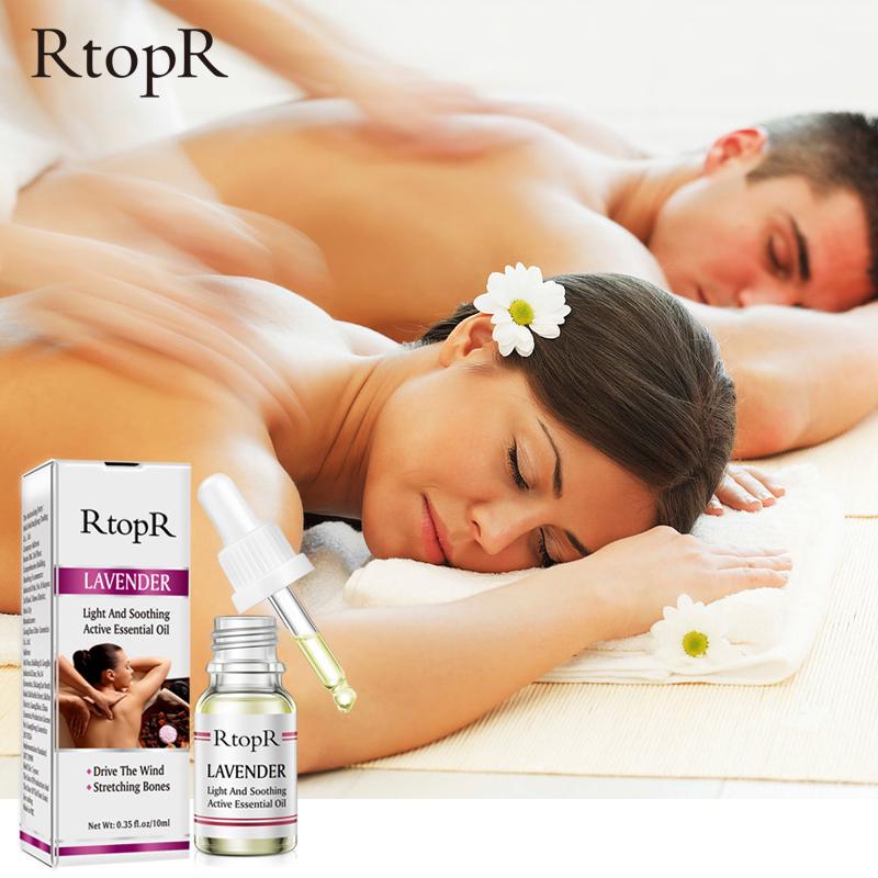 RtopR Массажное масло для тела из чистого растения лаванды, против старения кожи, экстракт имбиря, капли для облегчения боли, уменьшения беспокойства, улучшения сна