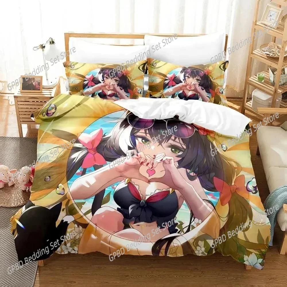 Luxury  New 3D Print Anime Game Princess Connect! ReDive Bedding Set Duvet Cover Bed Set Quilt Cover Pillowcase king Queen