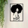 Металлическое Настенное Искусство Силуэт Африканской Женщины Скульптура Нержавеющая Сталь Офисный Декор Подарок Любителям Искусства Культурное Наследие