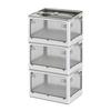 Storage box foldable stackable lid-equipped casters accessible from all directions large capacity three-tier car case clothing bedding small items toy