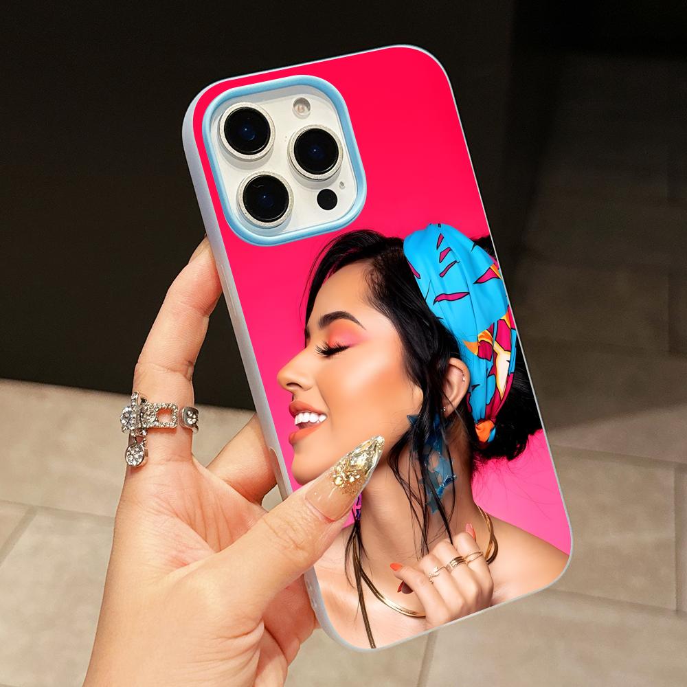 Fashion Becky G Jelly Double layer Light Blue Mobile Phone Case for iPhone 17 16 15 14 13 12 11 Air Pro Max Plus Protective