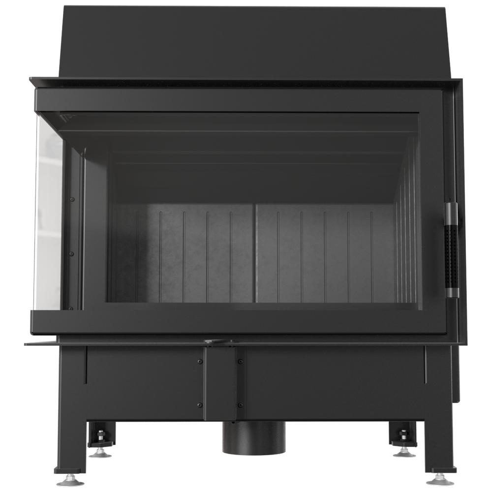 Угловая каминная вставка KRATKI ZIBI 12 кВт Ø180 левая черная входная часть SET