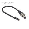 Black Zinc Alloy Shell With Shielding 3.5 Female To Canon Audio Cable Microphone Adapter Cable 0.3 Meters Braided Wire Extender