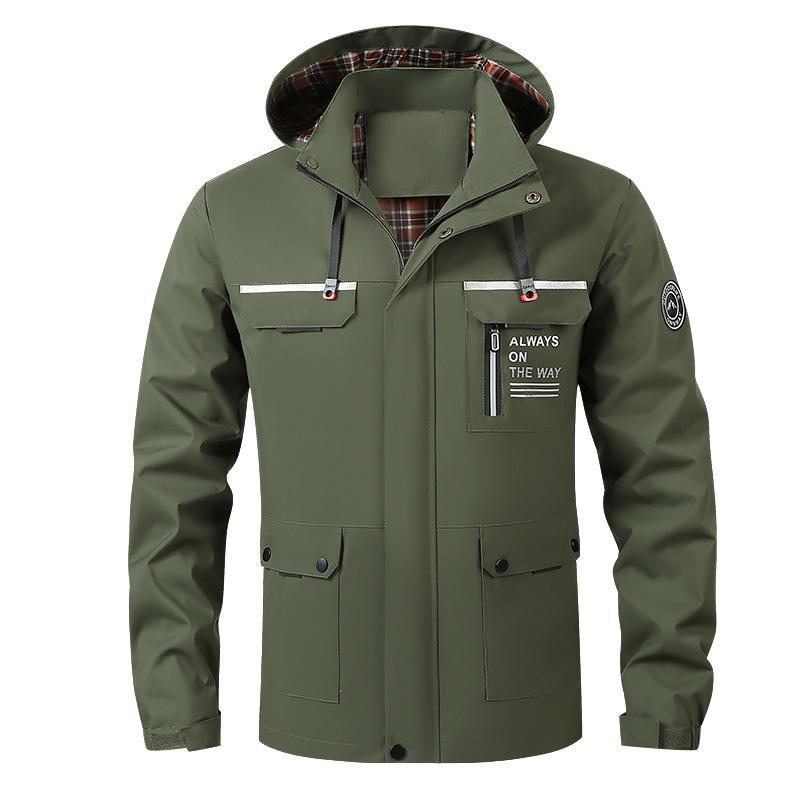 Мужская повседневная дышащая куртка-ветровка с капюшоном 2025 - Модный дизайн средней длины