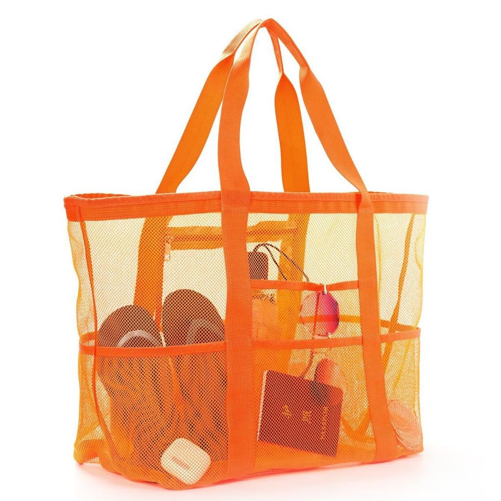 Beach Bag Large Capacity Toy Mesh Swim Bag Multi-Functional Travel Portable Shoulder Beach Bag Swimsuit Storage Bag