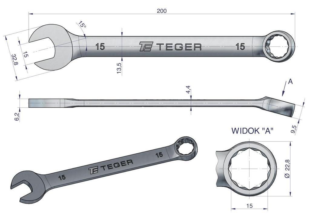 15 open-end wrench / TEGER