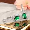 Роскошные серьги-подвески с квадратным зеленым цирконом для женщин, элегантные изысканные свадебные темпераментные украшения