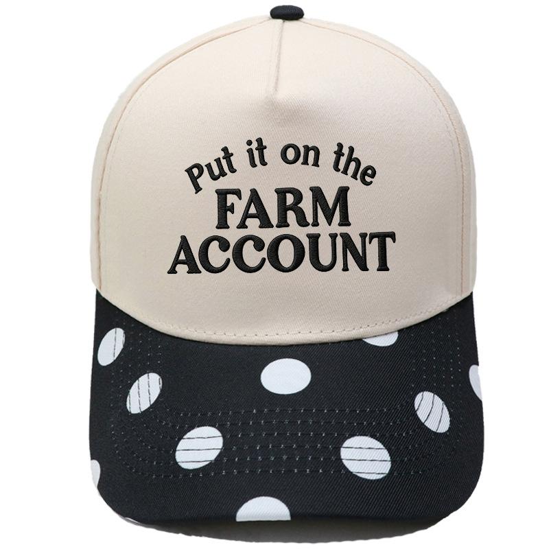 Put it on the FARM ACCOUNT Truck Driver Hat Embroidery Color Matching Baseball Cap Female Casual