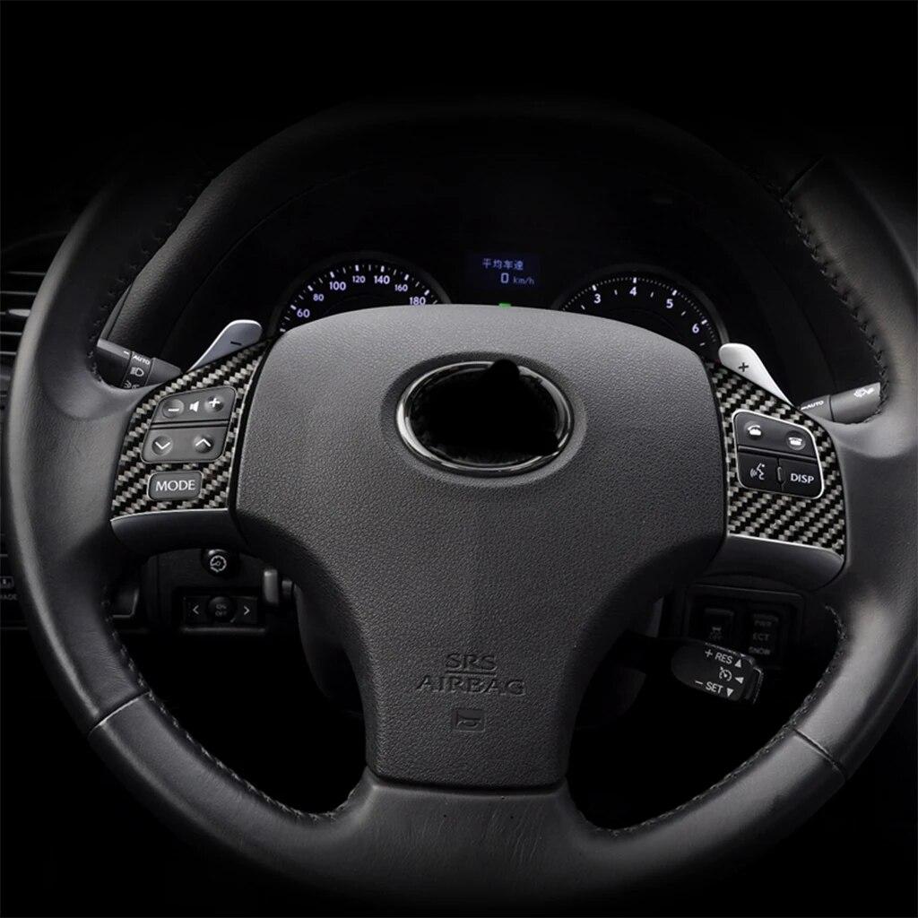 2 шт. для Lexus IS IS250 300 350C 2006-2012 Автомобильный руль, кнопка, декоративная крышка, накладка, наклейка, автомобильные аксессуары, углеродное волокно
