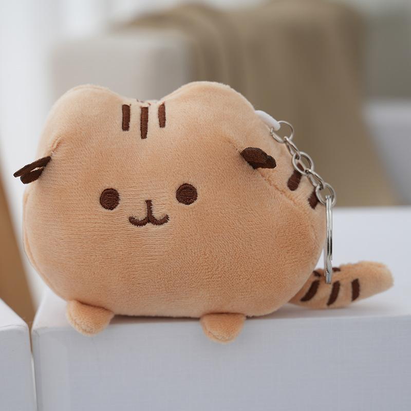 Cartoon cat Plush Keychain toy Cat Doll Backpack Ornaments Pet Toy Peluches Graciosos Stuffed Car Keychain Women Holiday Gifts