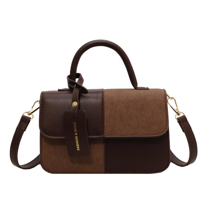 Маленькая сумка женская новая модная универсальная на плечо, сумка-мессенджер, сочетание контрастных цветов, портативная маленькая квадратная сумка