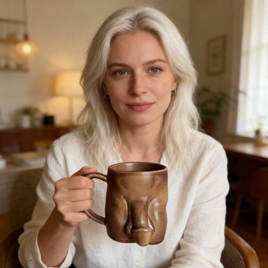 Уникальная кофейная кружка большого объема из керамики, ручная работа, герметичная, для горячих и холодных напитков. Забавный подарок для взрослых, для дома и офиса.