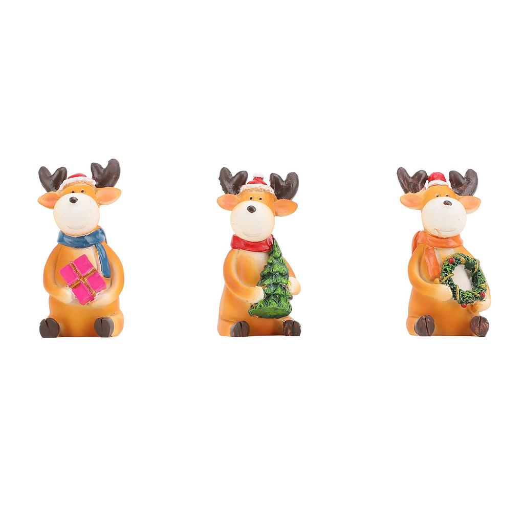 Рождественский олень, украшение из смолы, статуэтка, мультяшный милый лось, настольное украшение для рабочего стола