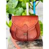 Women's Goat Leather Crossbody New Messenger Handbags Brown Bag