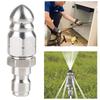 Sewer Jetter Nozzle Pressure Drain Jetter Hose Nozzle 5000 PSI Stainless Steel Multifunction for Pressure Jet Drain Cleaners
