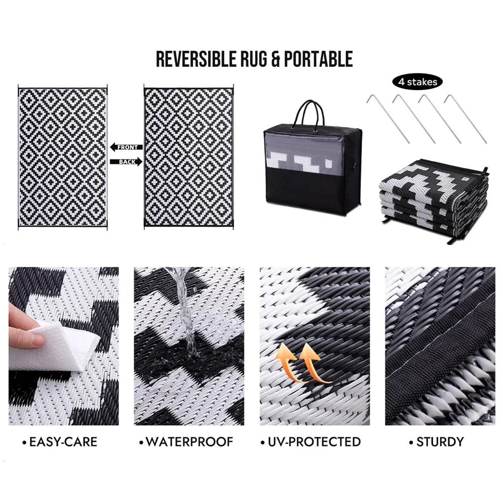 2025 PP Plastic Straw Rug Premium Carpet Stain Resistant Waterproof Home Decor Full Living Room Carpet Bedroom Bedside Rugs 1PC