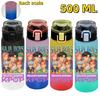 KPop Охотники на демонов Спортивная бутылка для воды Портативная герметичная пластиковая чашка с мерной шкалой Для активного отдыха Фитнес 500 мл с для детей Дружелюбная Развлекательная Веселая Игра